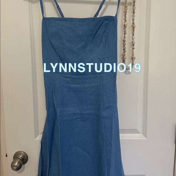 Reformation Starfruit Line Dress Blue - Picture 6 of 9